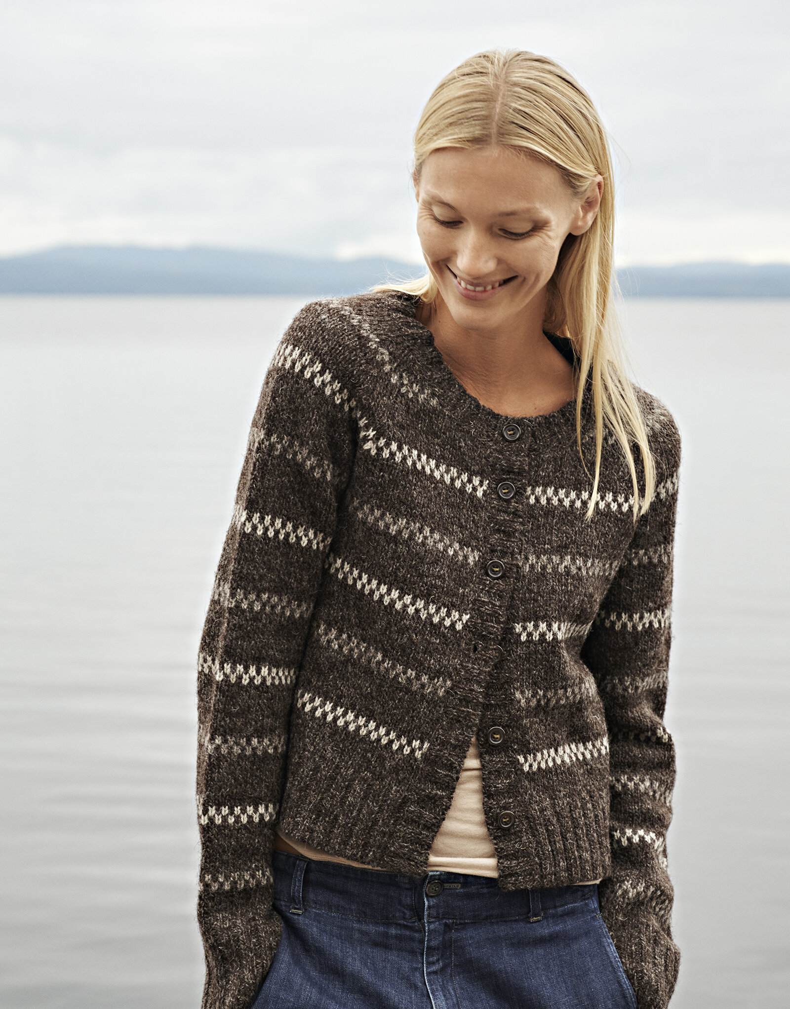 トップス raglan wool knit cardigan Made in  nygårdsanna - kläder i naturmaterial